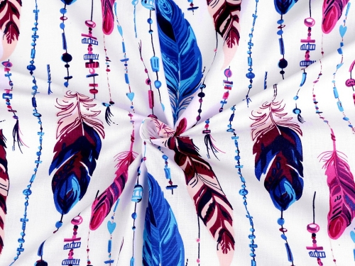 Baumwolle Federn blau